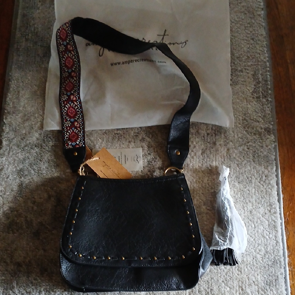 Ampere Creations Carlisle Crossbody - Black vegan leather purse black NWT